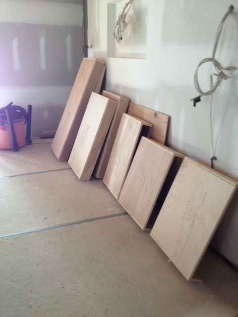 Cabinet boxes to be installed.