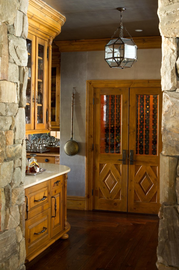 I love the stone and wood of this pantry I worked on with Soundbeach Partners.