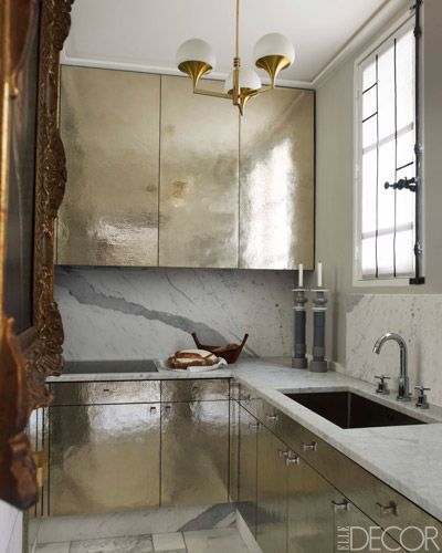 Great use of hammered metal in the Paris home of Jean Louis Deniot.