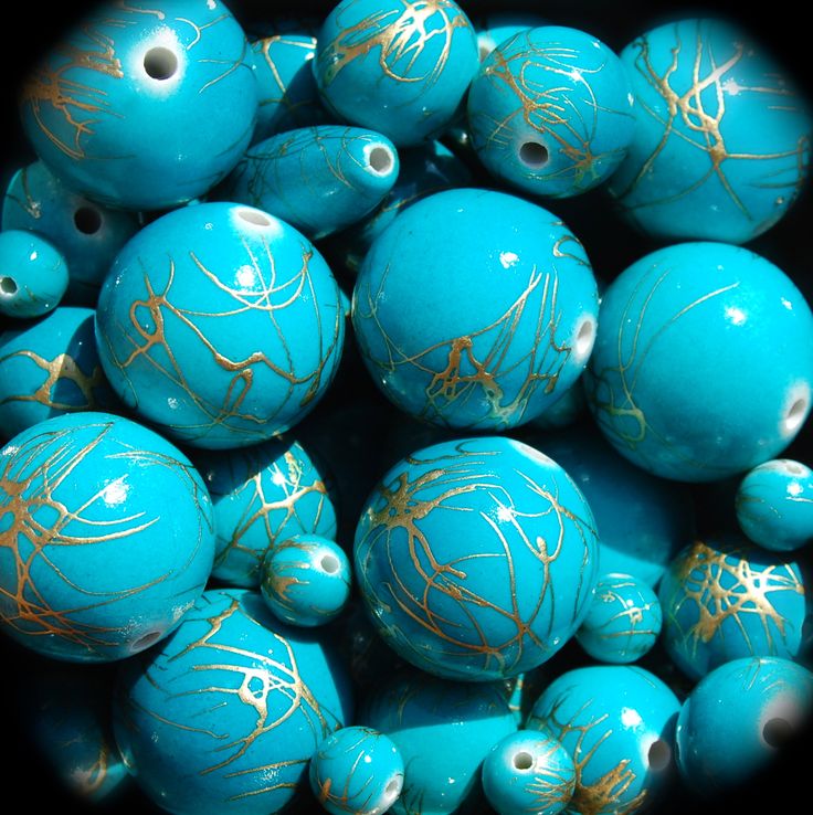 Turquoise Swirl beads for the Frankie chandelier.
