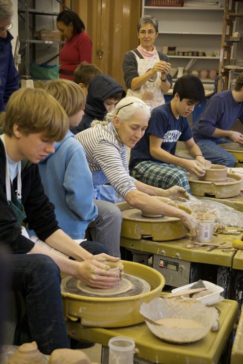 Participants in the annual Empty Bowls fundraising event.