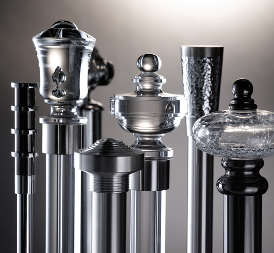 The lucite poles from Houles are just so cool.