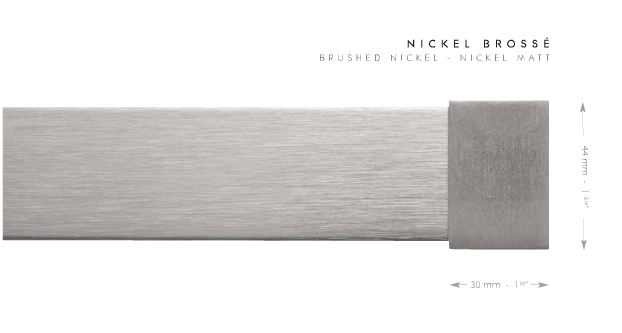 For a contemporary look – the pole from the Mina collection in brushed nickel is pretty sleek.