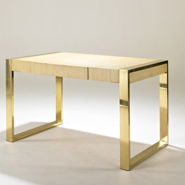 Lacquered linen and brass